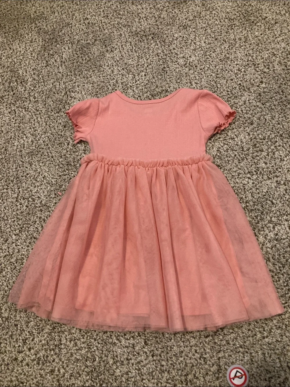 Pink Ribbed Tulle Dress